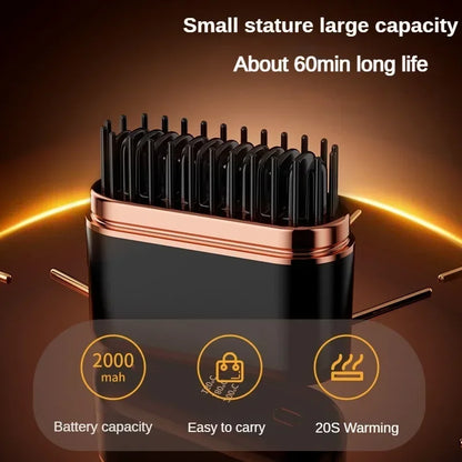 Mini Hair Straightening Comb Wireless