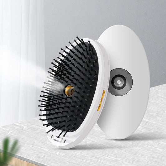 Portable Electric Hair Comb Brush Spray Steam